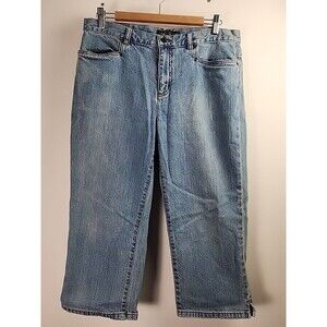 Lauren Jeans Co Cropped Light Wash Denim Womens Capri Size 12 LRL Ralph Lauren
